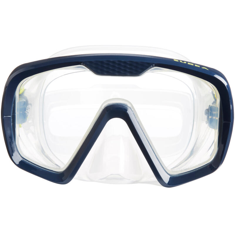 SCD 100 SCUBA Diving Mask translucent skirt and blue frame