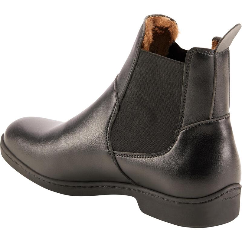 Botins Quentes de Equitação Adulto 500 WARM Preto