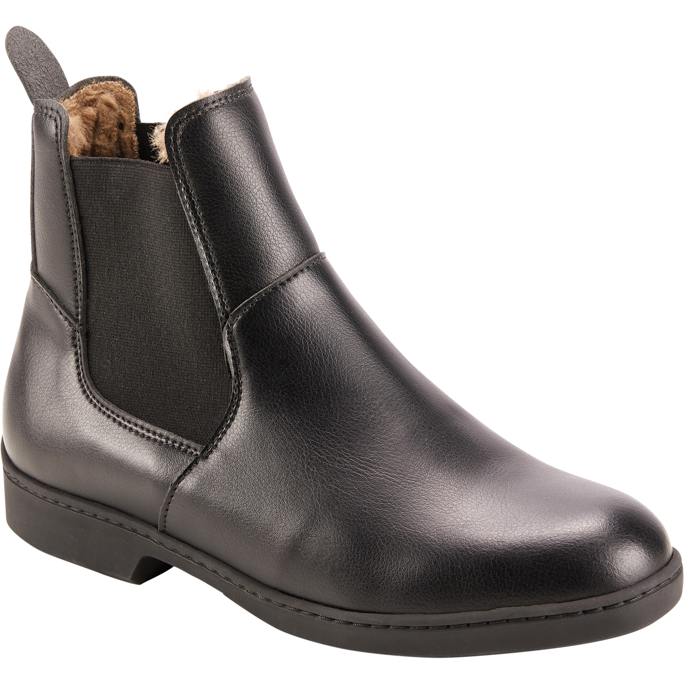 FOUGANZA 500 Warm Adult Horse Riding Jodhpur Boots - Black