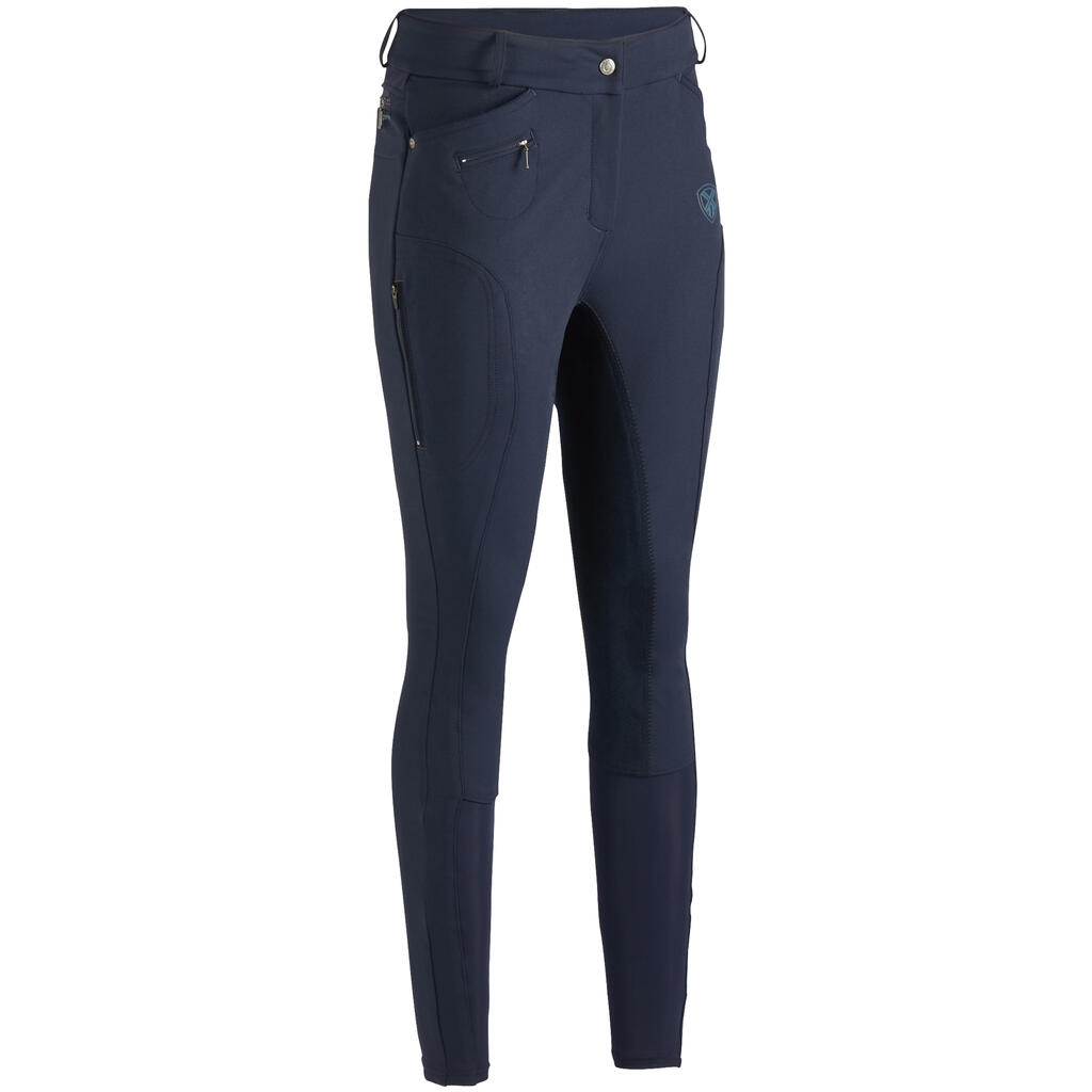 580 Full Seat Women's Horse Riding Jodhpurs - Navy