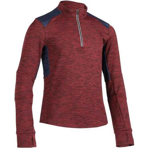 
      500 Warm Children's Horse Riding Long-Sleeved Polo Shirt - Burgundy
  