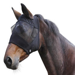 Masque anti-mouche équitation poney et cheval noir