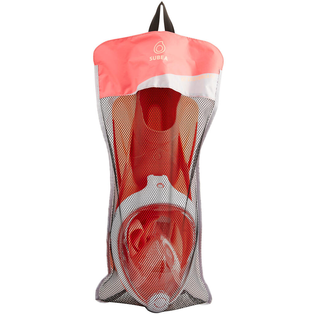 Schnorchel-Set Easybreath Maske und Flossen rosarot