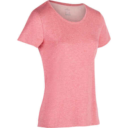 500 Women's Regular-Fit Gym T-Shirt - Mottled Dark Pink