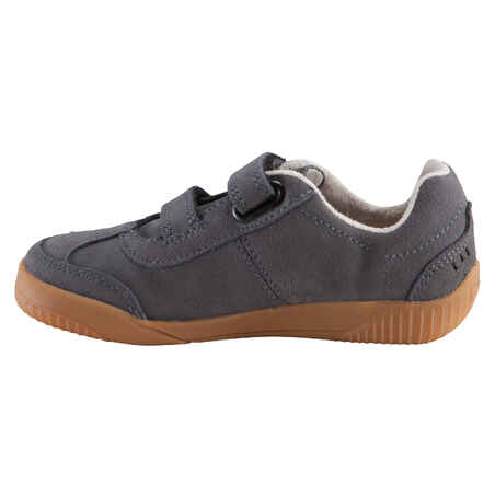 Jarry children's leather everyday walking shoes - grey/red
