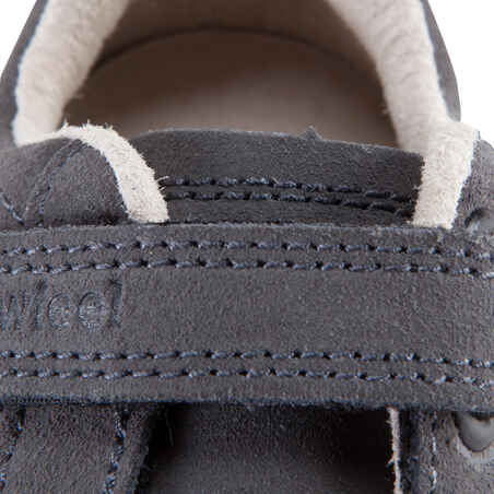 Jarry children's leather everyday walking shoes - grey/red
