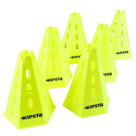 وحدات تدريب cones لكرة القدم 30 سم 6 قطع - لون أصفر.