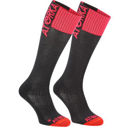 Chaussettes de handball adulte H500 gris / rose