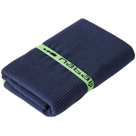 Swimming Microfibre Towel Size L 80 x 130 cm - Striped Dark Blue