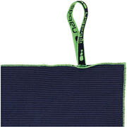 Toalla de microfibra azul oscuro a rayas talla L 80 x 130 cm