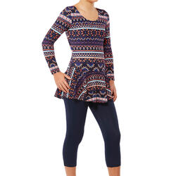 Audrey Girls' One-Piece Sleeve Leg Swimsuit - Plum Dark Blue