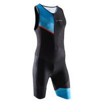 COMBINAISON TRIFONCTION SD HOMME NOIR BLEU SANS MANCHE ZIP AVANT TRIATHLON