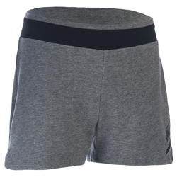 Short 500 Gym Fille imprimé gris noir
