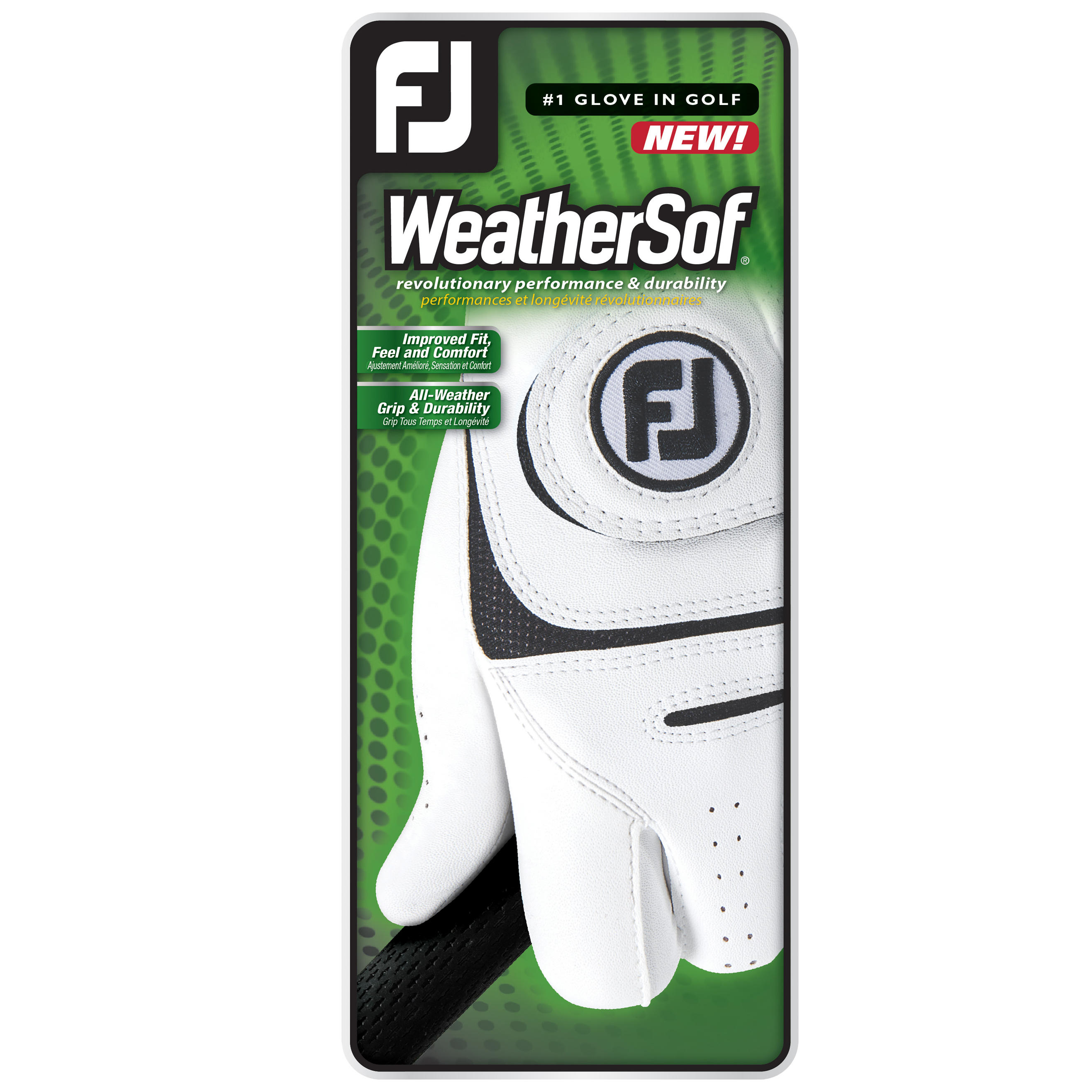 MEN'S GOLF GLOVE WEATHERSOF RIGHT HANDED - FOOTJOY WHITE 4/4
