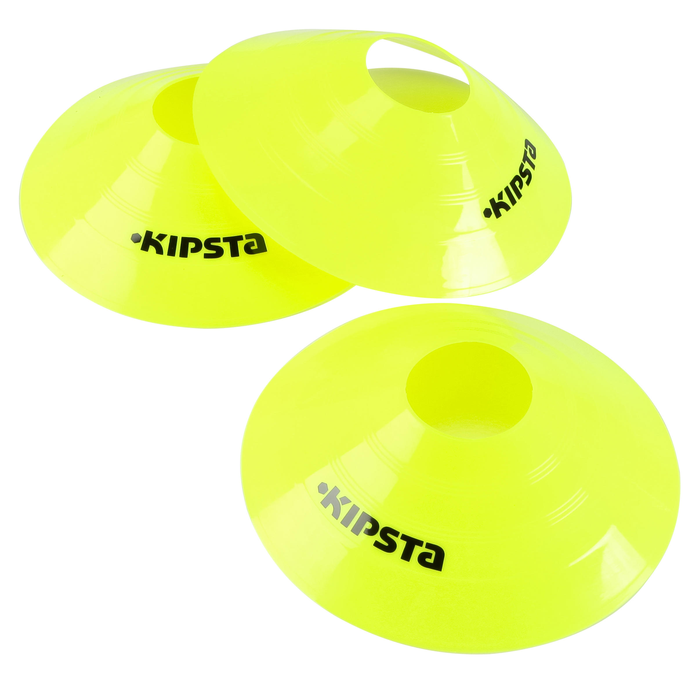 Flat Disc Markers 10-Pack - Neon Yellow 13/18