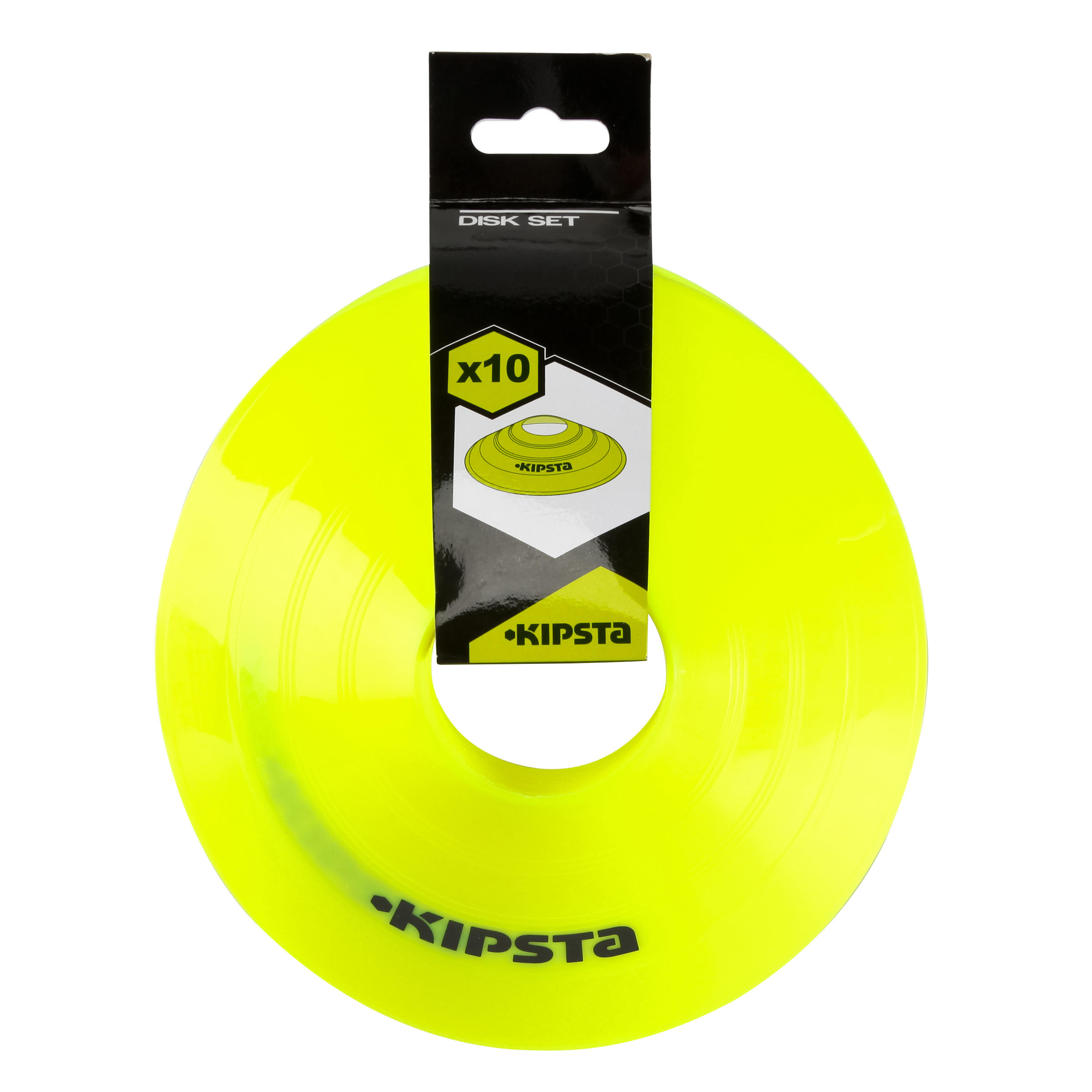 Flat Disc Markers 10-Pack - Neon Yellow 12/18