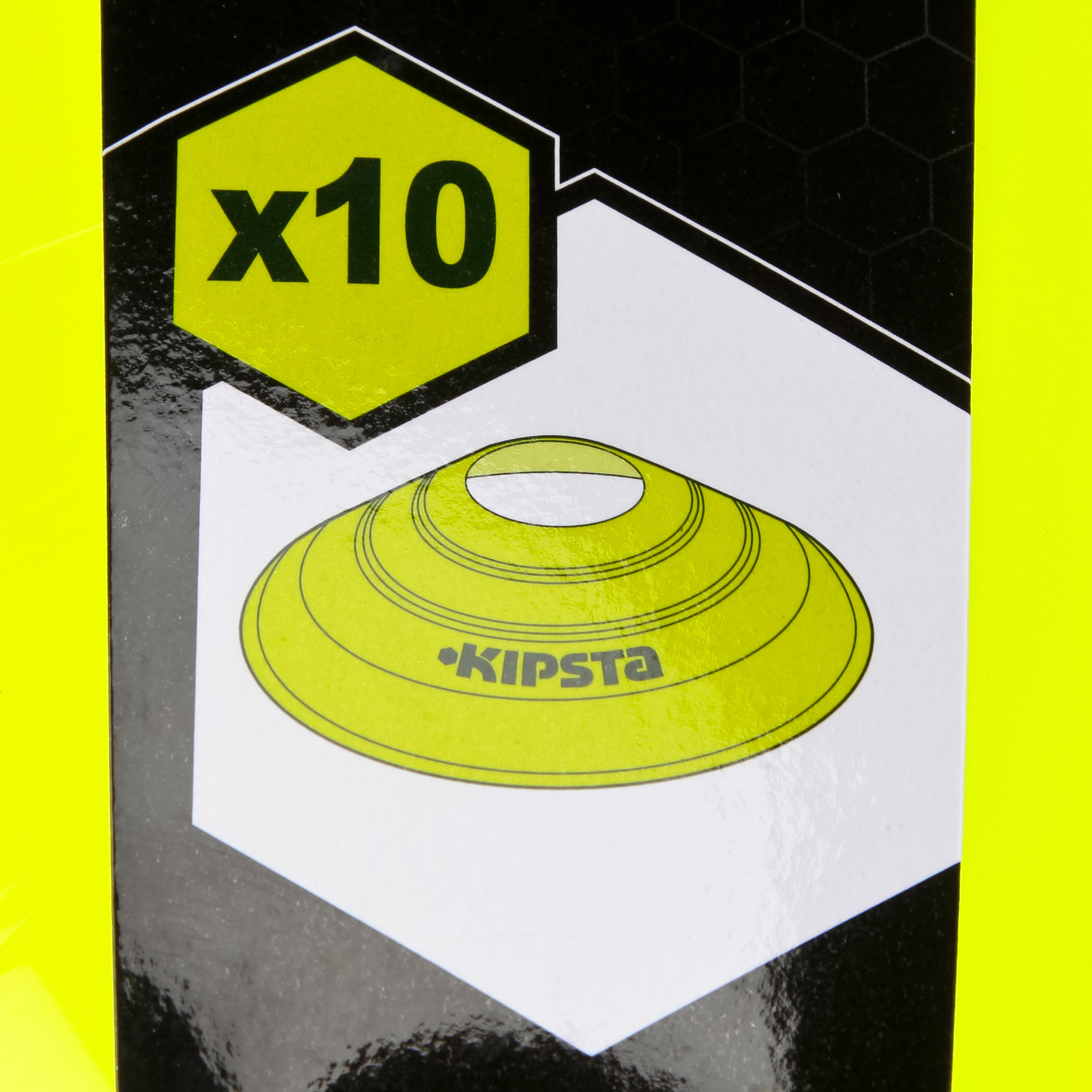 Flat Disc Markers 10-Pack - Neon Yellow 18/18