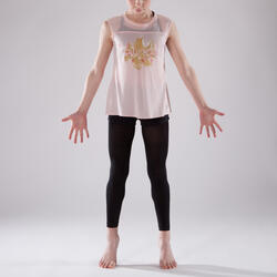 T-shirt manches courtes de danse fille rose pâle