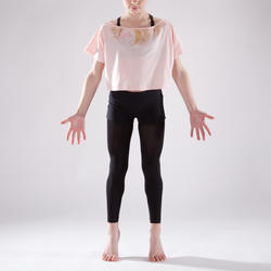 T-shirt manches courtes de danse, court et ample, fille rose pâle