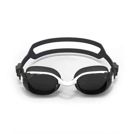 Kacamata Renang 500 B-FIT - Putih Hitam, Lensa Smoke