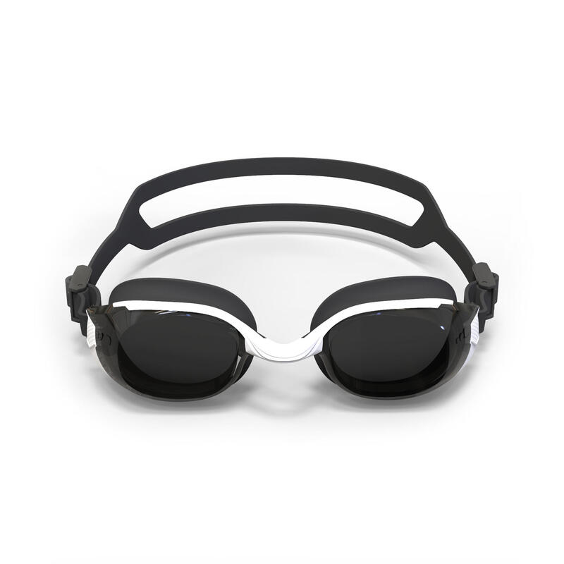 200度深色鏡片泳鏡B-FIT 500－黑色白色