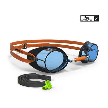 900 Swedish Swimming Goggles - Black Blue, Clear Lenses