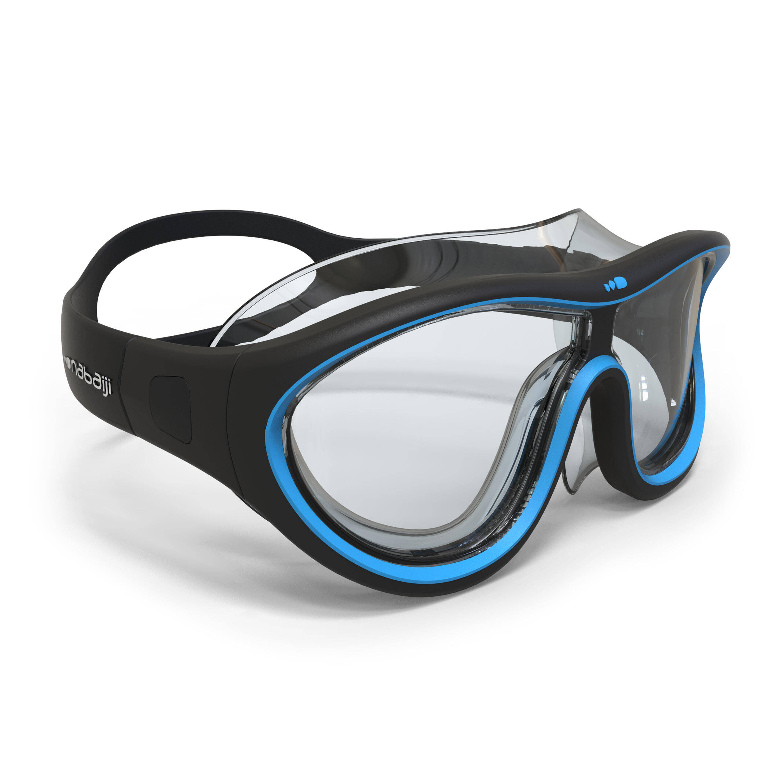 SWIMMING POOL MASK SWIMDOW SIZE L CLEAR LENSES - BLACK BLUE -  1