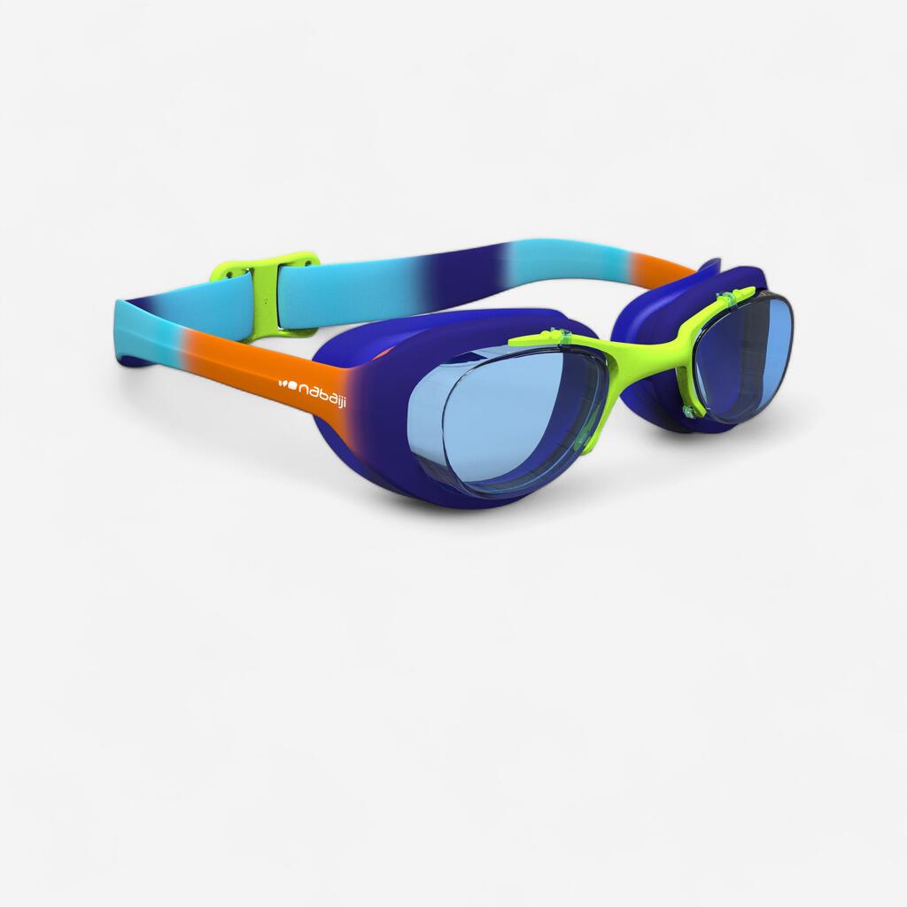 Swimming goggles XBASE - Clear lenses - Kids' size - Green orange