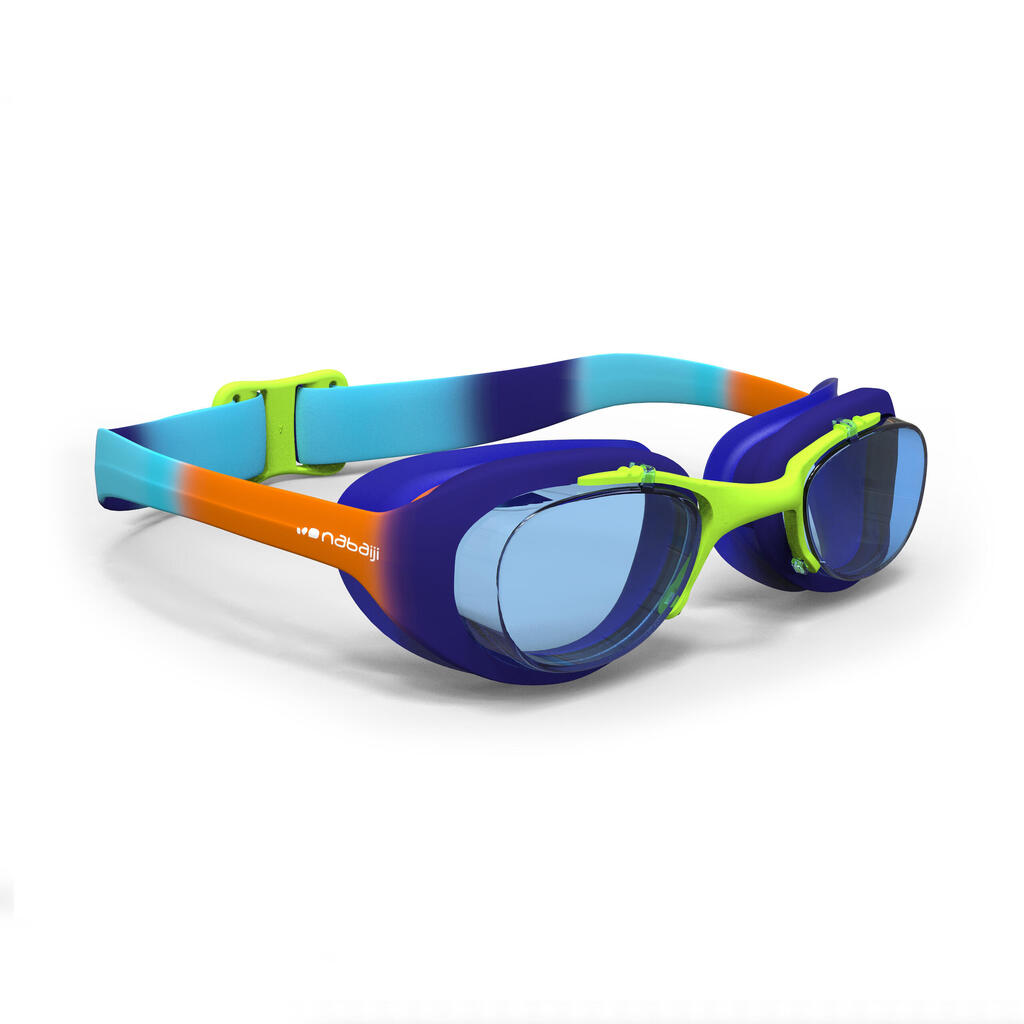 Swimming goggles XBASE - Clear lenses - Kids' size - Green orange