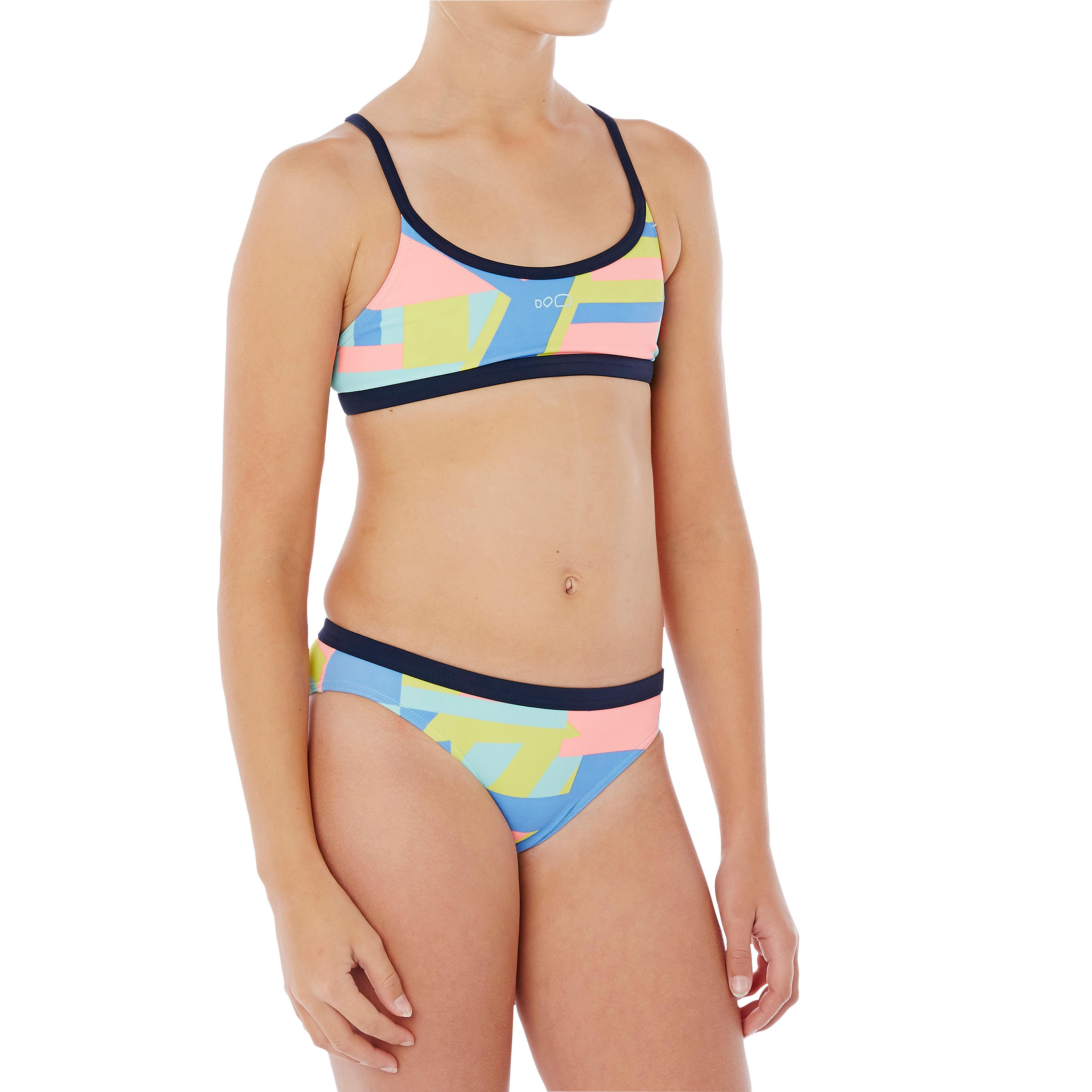 Maillot de natation fille deux pièces Riana Num bleu vert