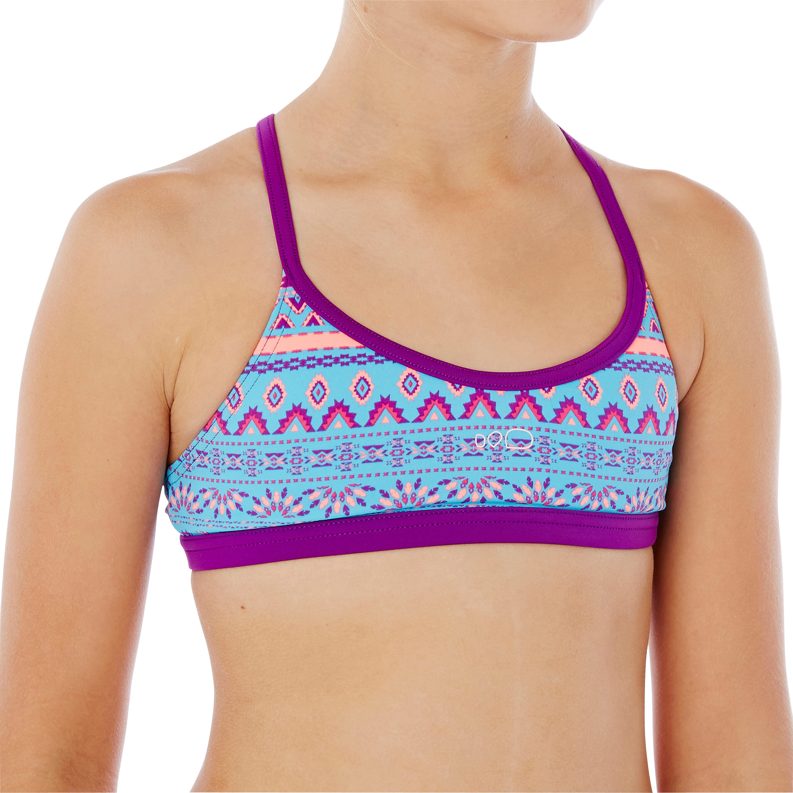 Maillot de natation fille deux pièces Riana jupe violet - NABAIJI