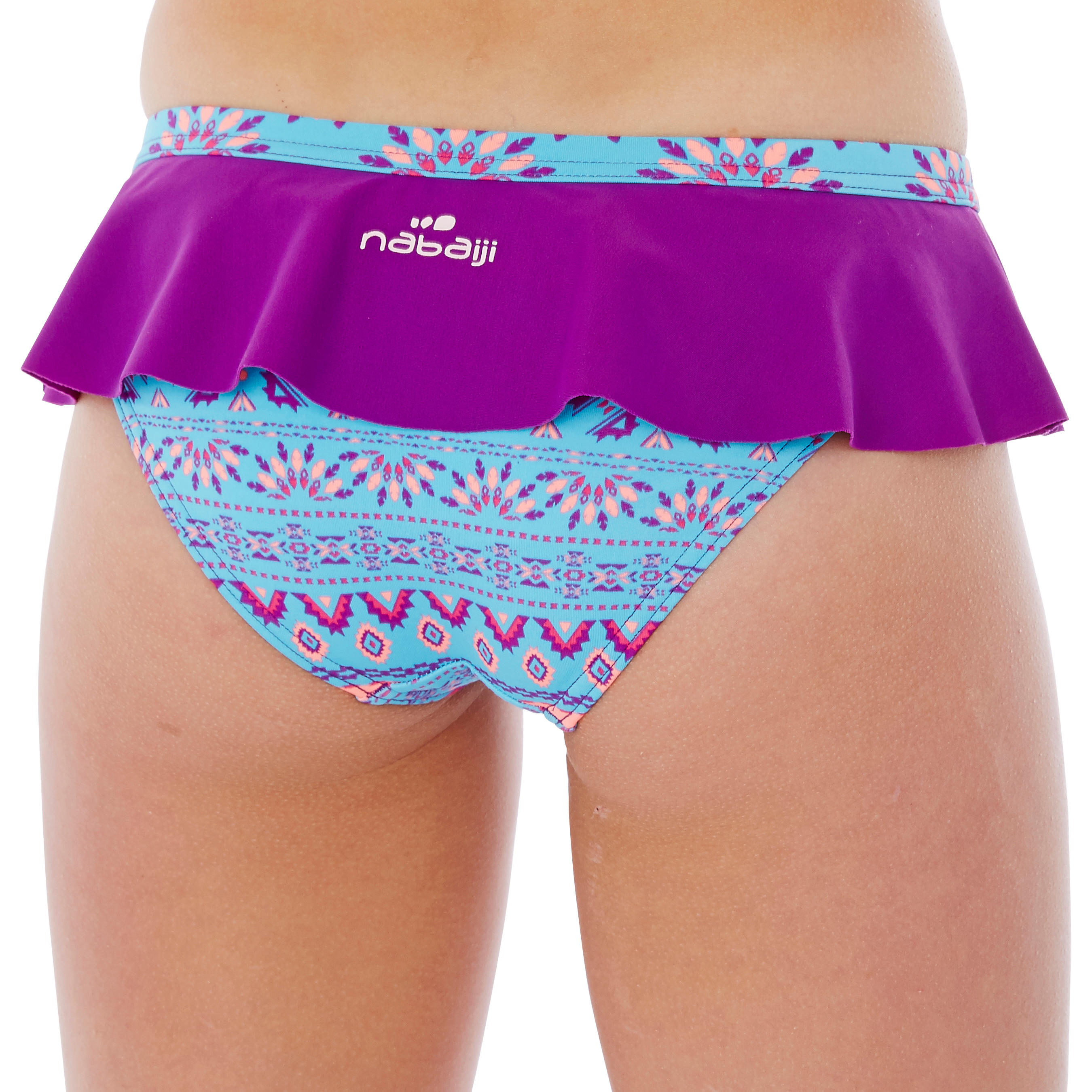 Maillot de natation fille deux pièces Riana jupe violet - NABAIJI