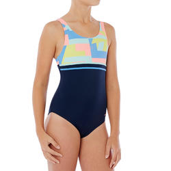 Maillot de natation fille une pièce Loran bleu