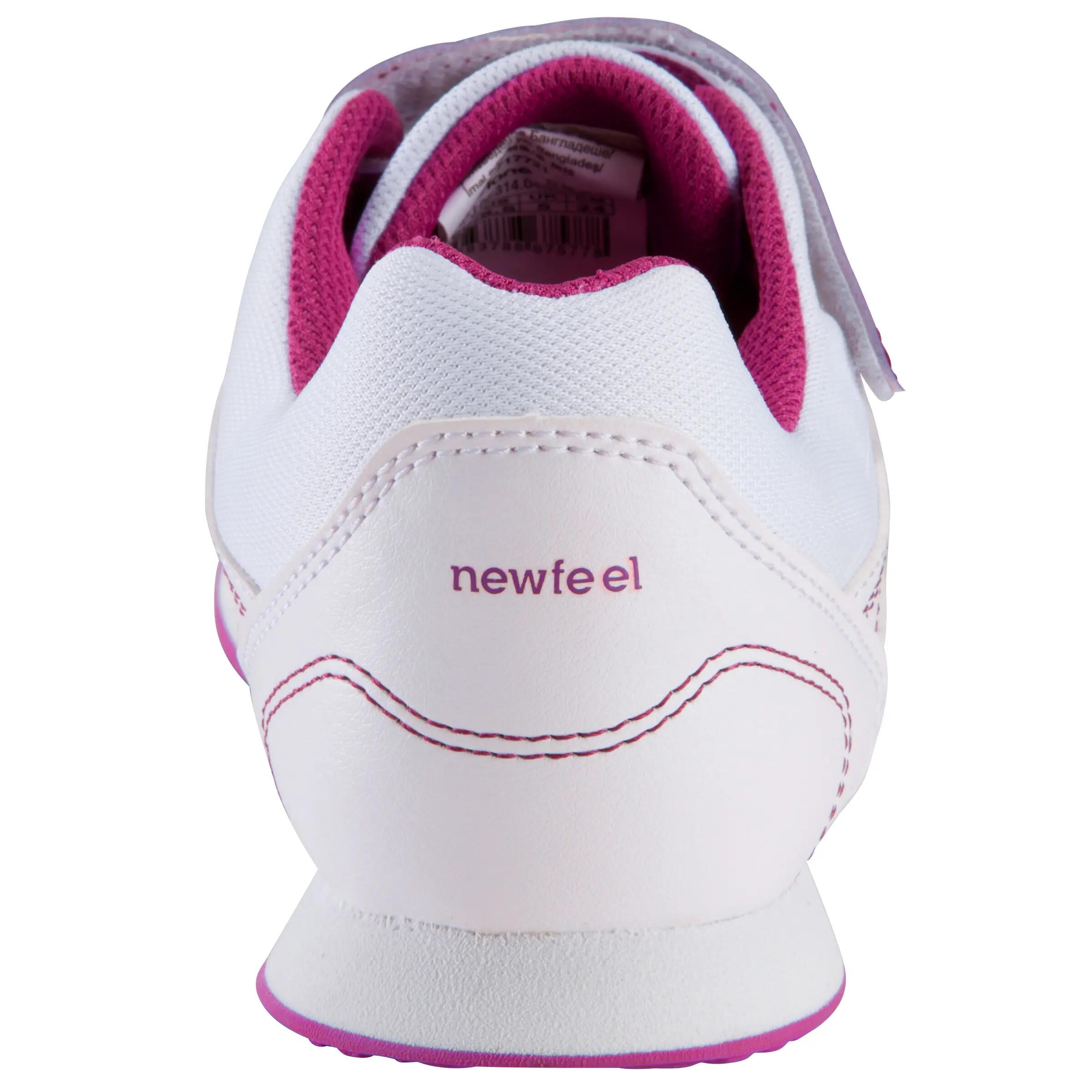 Skuli children's walking and school sports shoes - white/pink 4/17