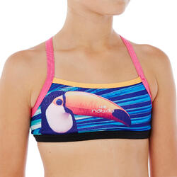 Brassière de natation fille ultra résistante au chlore Jade Toucan