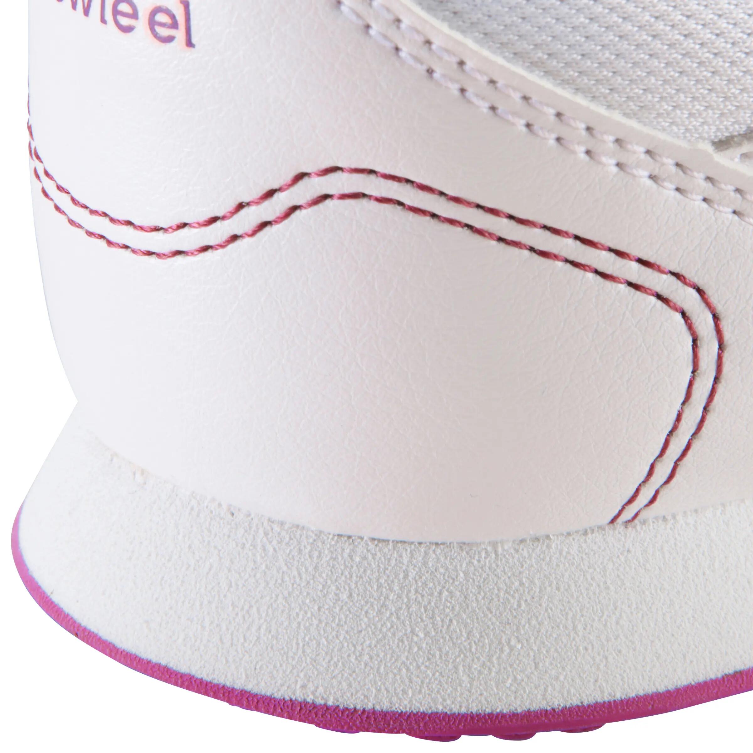 Skuli children's walking and school sports shoes - white/pink 16/17