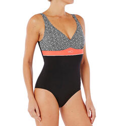 Maillot de bain gainant natation femme une pièce Kaipearl triki mipy noir
