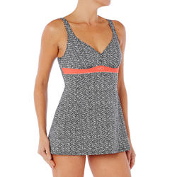 Kaipearl Women's Body-Sculpting One-Piece Skirt Swimsuit – White