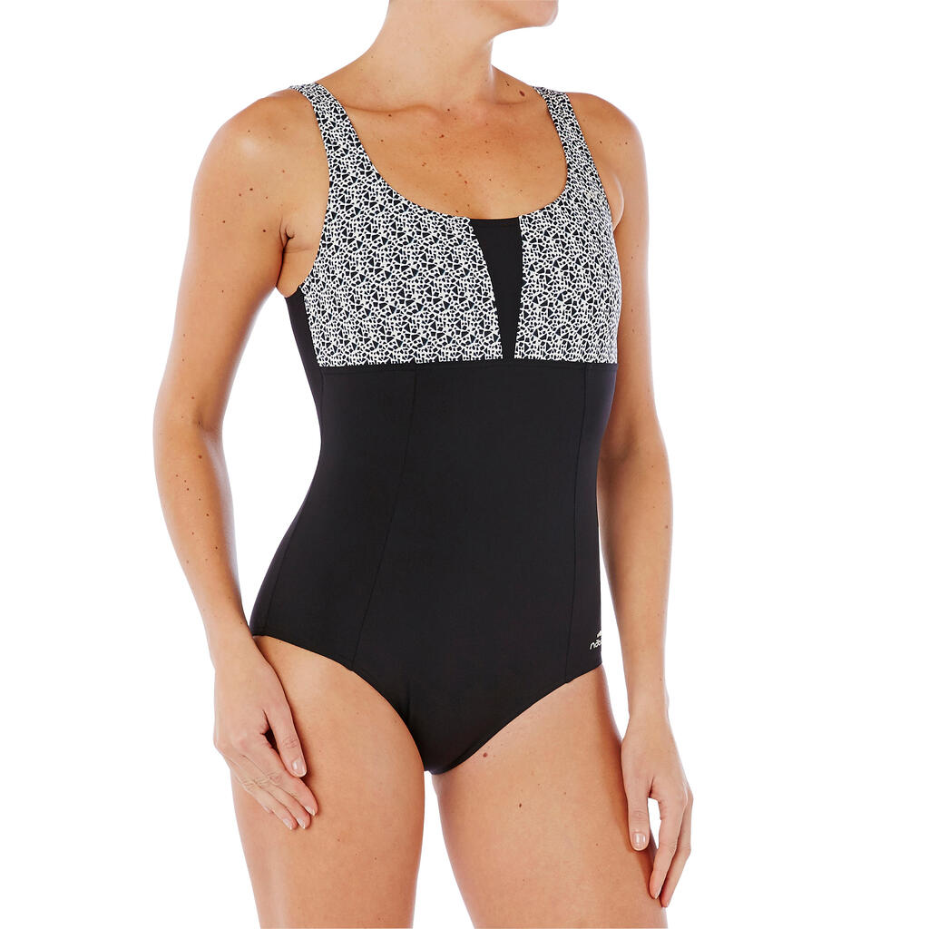 Karol One-Piece Women's Aquafitness Swimsuit - Ness Black/White