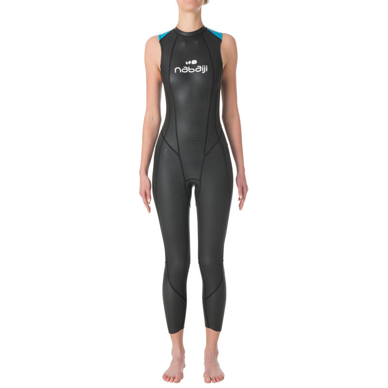 Fato de natação neopreno sem mangas OWS 500 2/2 mm Mulher águas abertas