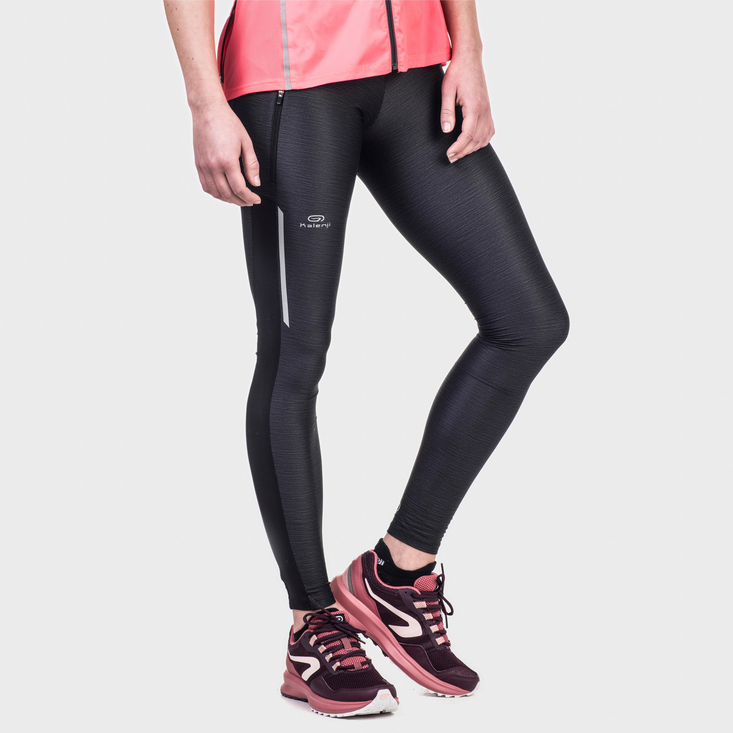 COLLANT JOGGING FEMME RUN DRY NOIR CHINE Decathlon