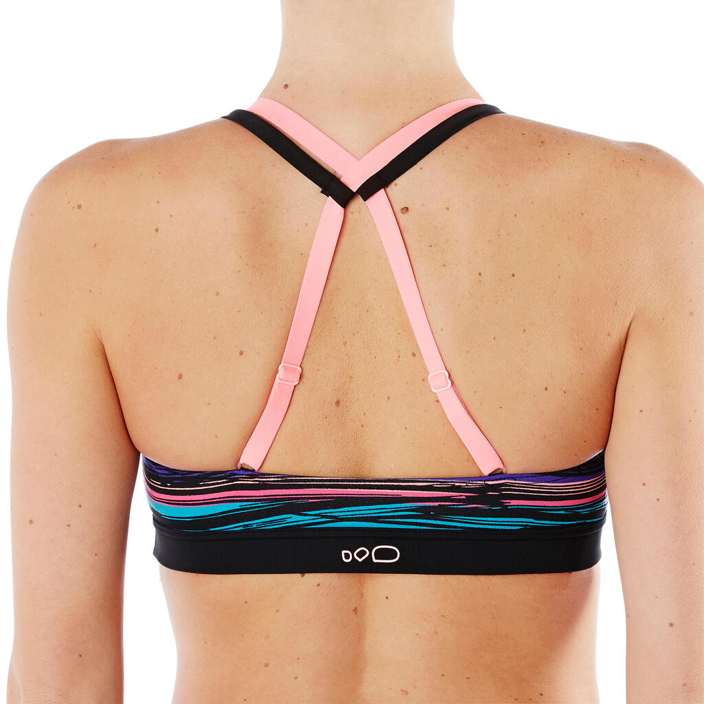 Meg Aquafitness & Aquabiking Crop Top - Stri Black