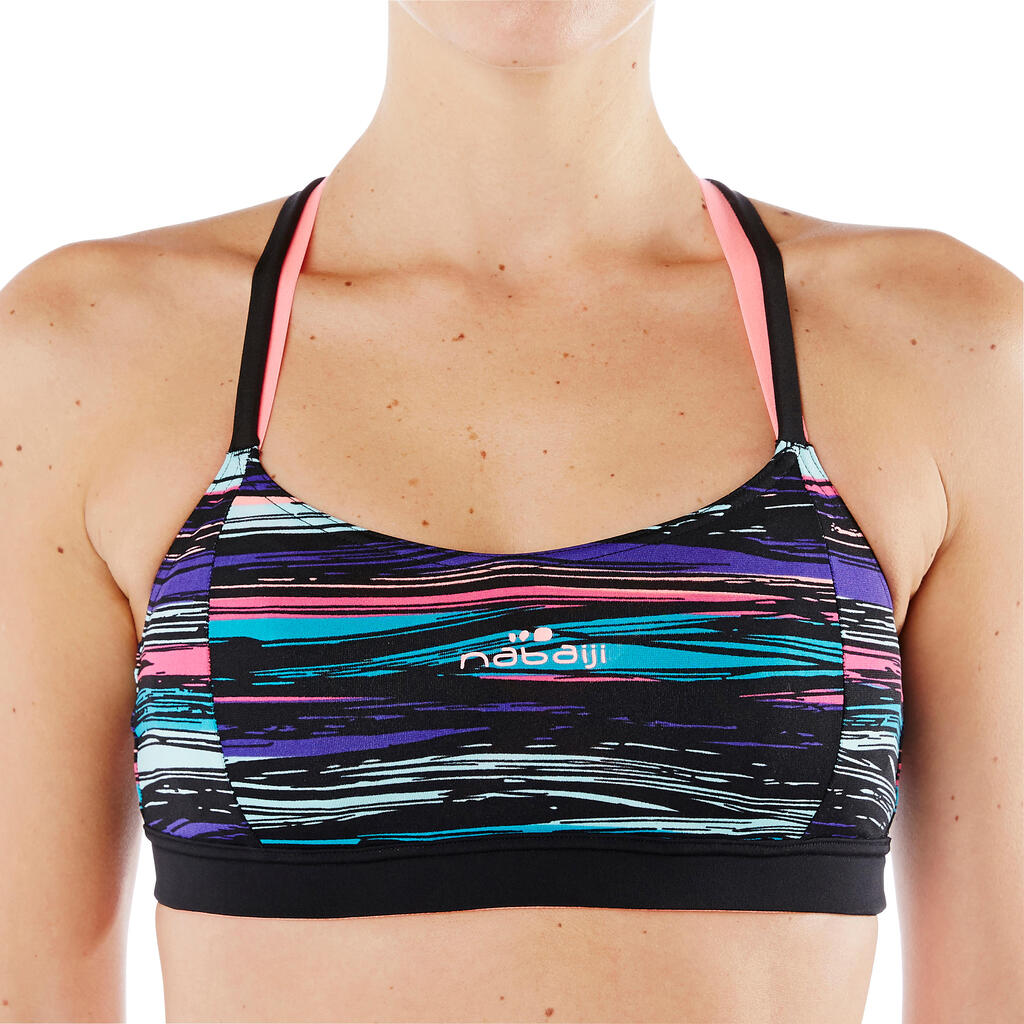 Meg Aquafitness & Aquabiking Crop Top - Stri Black