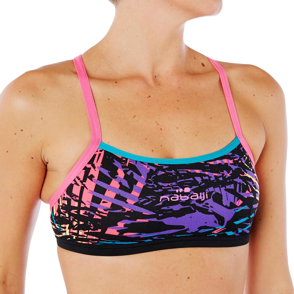 Women's Swimming Crop Top Ultra-Chlorine-Resistant Jade 