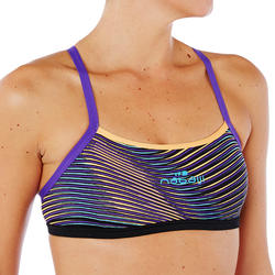 Brassière de natation femme ultra résistante au chlore Jade vib orange