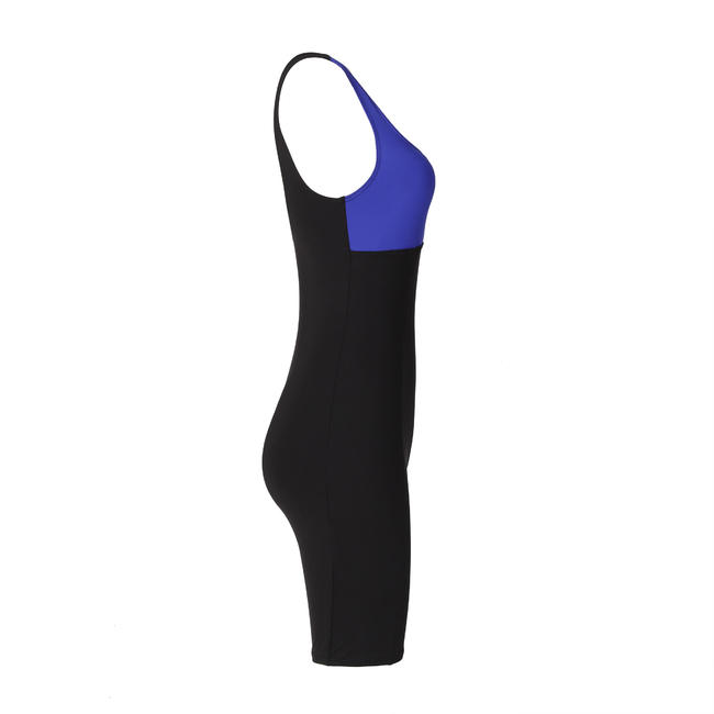 Women's Aquafitness OnePiece Jammer Swimsuit Black Blue