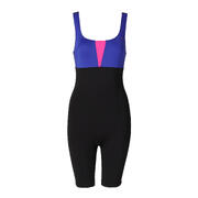 Women's Aquafitness One-Piece Jammer Swimsuit - Black Blue
