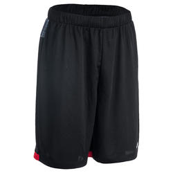 SHORT TARMAK B500 DE BASKETBALL POUR HOMME DÉBUTANT/CONFIRMÉ NOIR/ROUGE