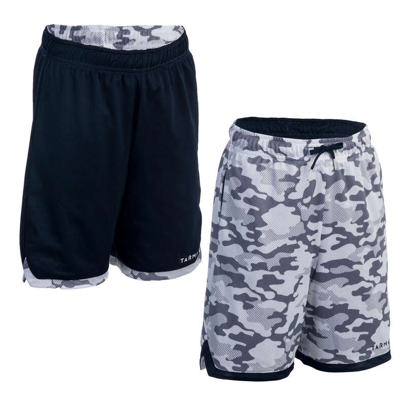 KIDS BASKETBALL OUTFIT Basketball - Kids' Reversible Shorts White TARMAK - Basketball