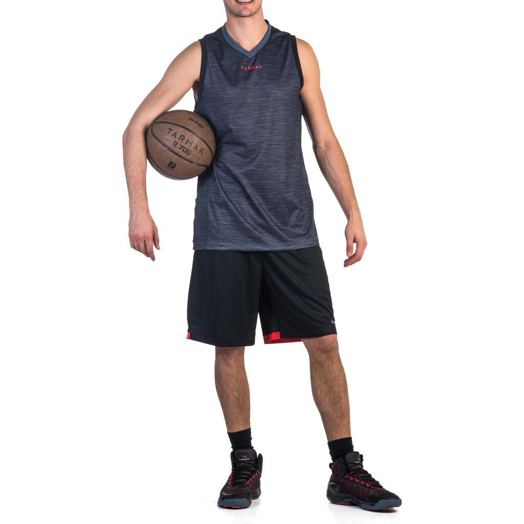 T500 Intermediate Basketball Tank Top - Grey/Black